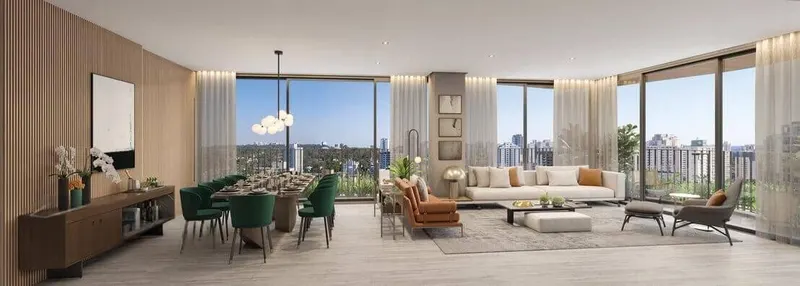 Interior no Address Jardins (decorado da construtora)