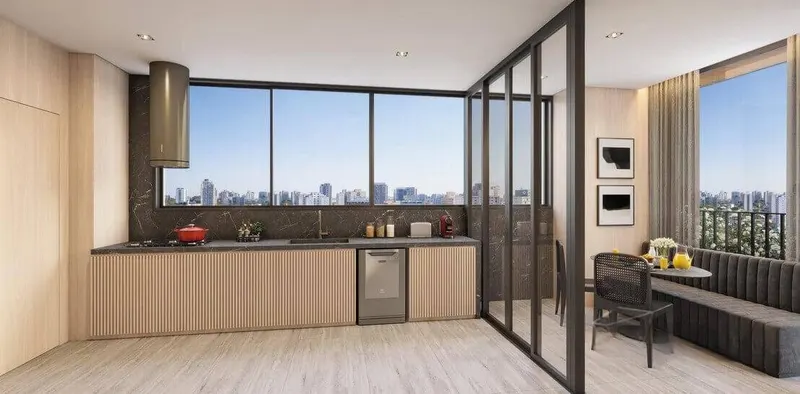 Interior no Address Jardins (decorado da construtora)