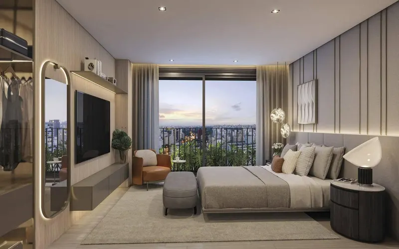 Interior no Address Jardins (decorado da construtora)