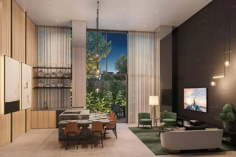 Interior no Address Jardins (decorado da construtora)